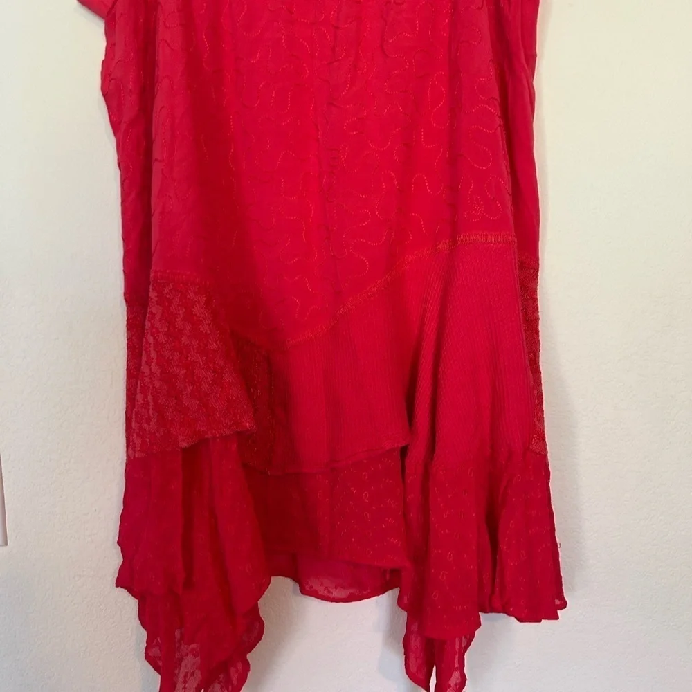 Catherines Pull-On  Asymmetrical Hem Maxi Skirt Lace Fairy Cottage 2X